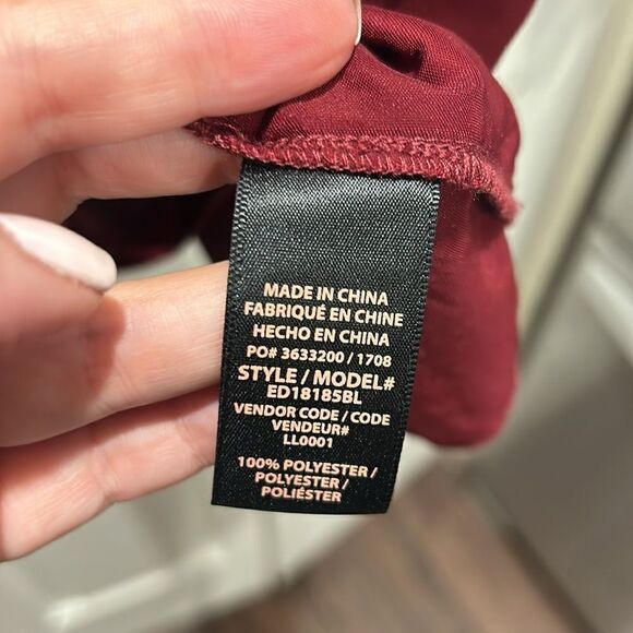 Ella Moss Red (cranberry) Velvet Dress, Size Medium - Picture 10 of 11